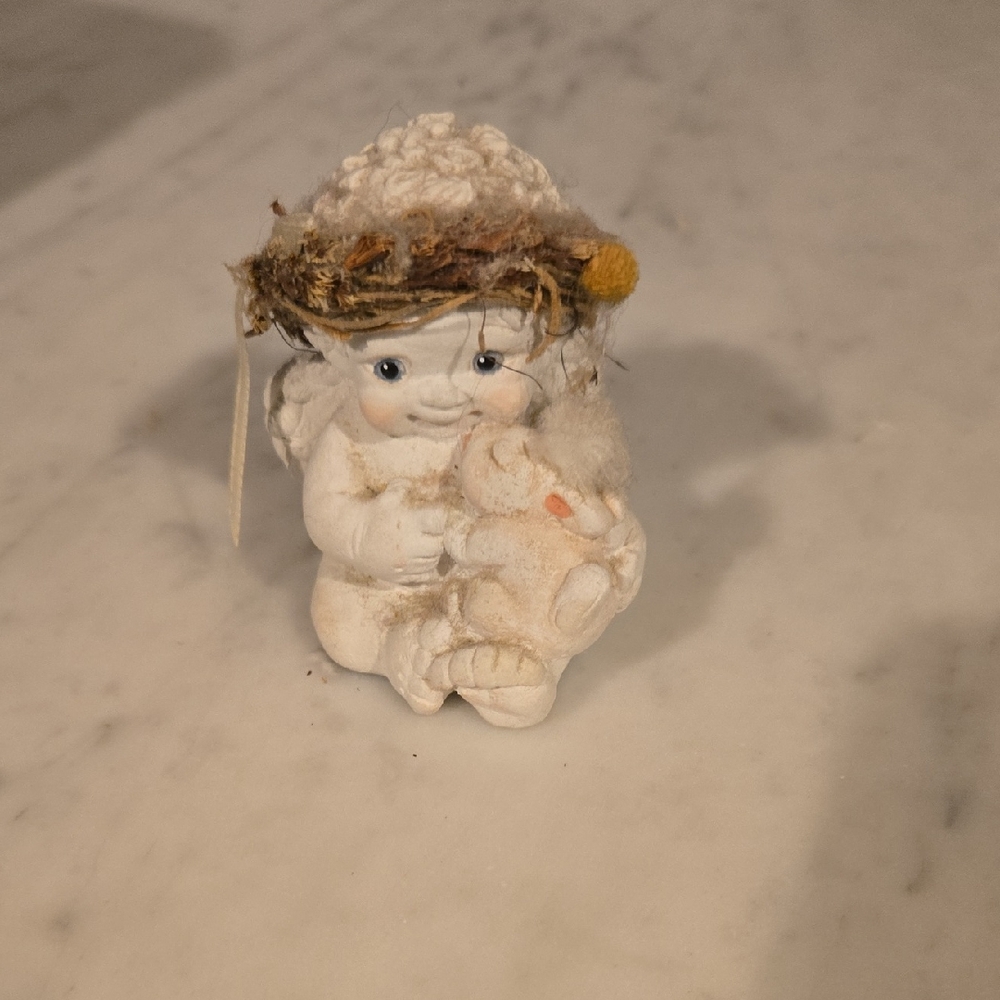 Ceramic Angel Cherub With Bunny
